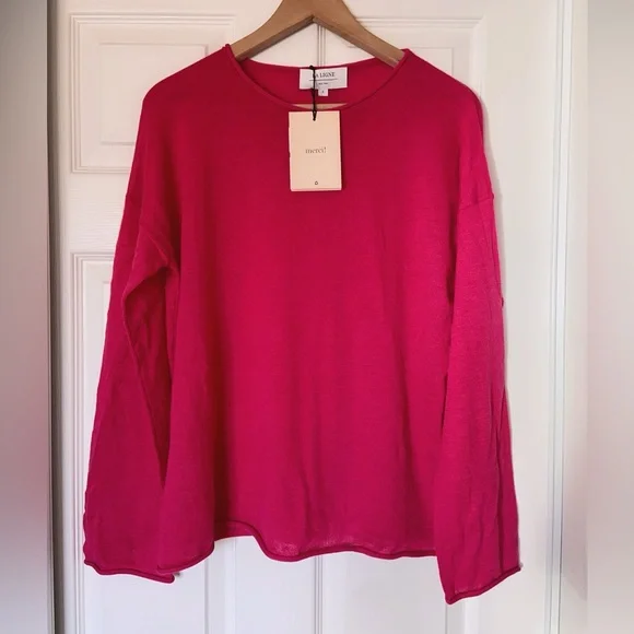 NWT La Ligne Featherweight Roll Neck Cashmere Sweater Ruby S - Picture 2 of 6